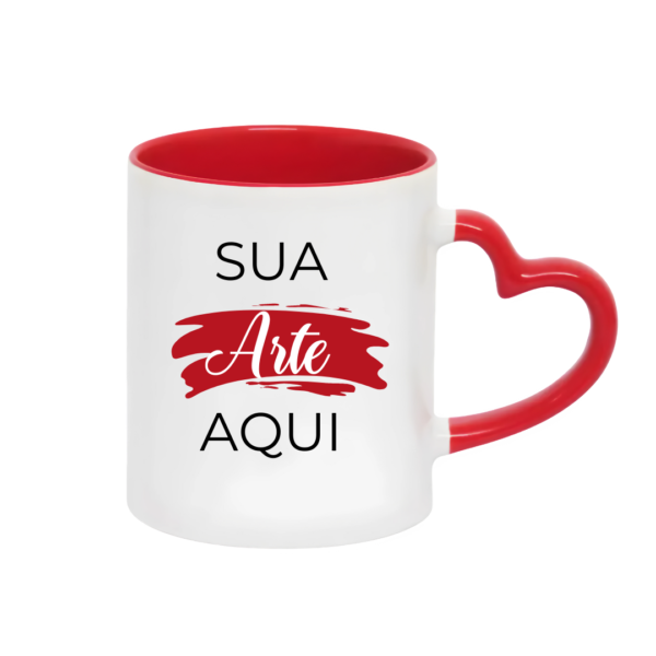 Caneca alça coração